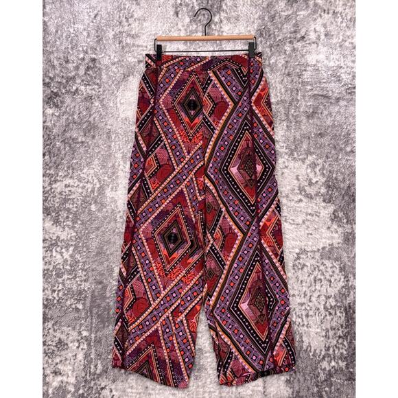 Anthropologie Pants 6 Womens Wide Leg Ankle Abstract Pattern Print - Picture 1 of 7
